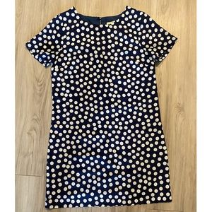 J. Crew Navy and White Polka Dot Dress Size 4